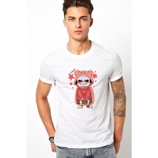 Qivi Undertale B Boss Baskılı Beyaz Erkek Örme Tshirt