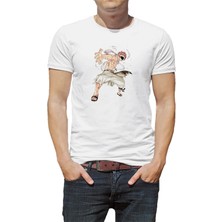 Qivi Anime Fairy Tail Glass Guild Emblem Baskılı Beyaz Erkek Örme Tshirt