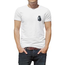 Qivi Sprey Boya Grafitti Duvar Boyası Baskılı Beyaz Erkek Örme Tshirt