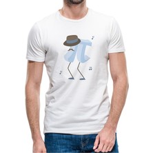 Qivi Pi Erkek Baskılı Beyaz Erkek Örme Tshirt