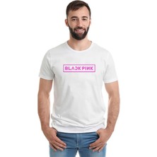 Qivi Blackpink Baskılı Beyaz Erkek Örme Tshirt