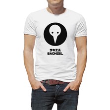 Qivi Evangelion Sachıel Baskılı Beyaz Erkek Örme Tshirt