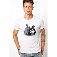 Qivi Anime Tokyo Ghoul Anteiku Baskılı Beyaz Erkek Örme Tshirt