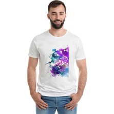 Qivi Anime Attack On Titan Baskılı Beyaz Erkek Örme Tshirt