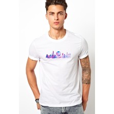 Qivi Silhouette Orlando Future Theme Park Erkek Beyaz Tshirt