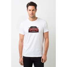 Qivi Nissan 240SX Silvia Baskılı Beyaz Erkek Örme Tshirt