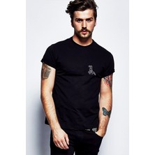 Qivi Pitbull Germany Baskılı Siyah Erkek Örme Tshirt