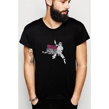 Qivi St Stormtrooper Baskılı Siyah Erkek Örme Tshirt