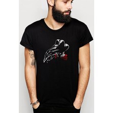 Qivi Freddy Krueger Sign Baskılı Siyah Erkek Örme Tshirt