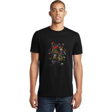 Qivi Pubg Baskılı Siyah Erkek Örme Tshirt