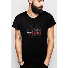 Qivi Araba 86 Baskılı Siyah Erkek Örme Tshirt