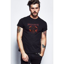 Qivi Megadeth Skull Kurukafa Baskılı Siyah Erkek Örme Tshirt