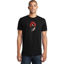 Qivi Marilyn Manson Metal Rock Music Müzik Baskılı Siyah Erkek Örme Tshirt
