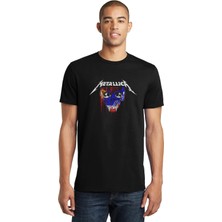 Qivi Metallica Concert Sioux Falls Rock Metal Baskılı Siyah Erkek Örme Tshirt
