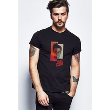 Qivi Fıght Club 02 Baskılı Siyah Erkek Örme Tshirt
