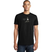 Qivi Muhammad Ali Boxer Baskılı Siyah Erkek Örme Tshirt