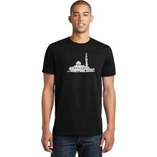 Qivi Silhouette Mosque Baskılı Siyah Erkek Örme Tshirt