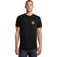 Qivi Colorful Lion Mane Baskılı Siyah Erkek Örme Tshirt