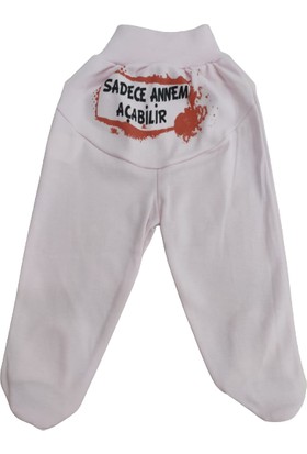 Sevnur Baby Kız Bebek Sadece Annem Açabilir Yazılı Patikli Pantolon