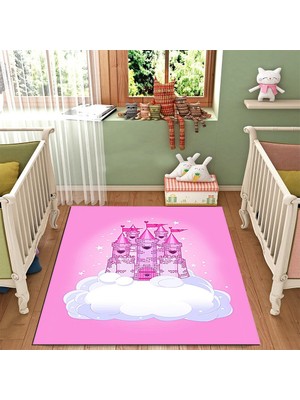 İnka Halı Antibakteriyel Yıkanabilir Kaymaz Dot Taban Dijital Baskı Çocuk Halısı MRC87