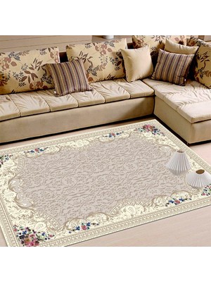 İnka Halı Antibakteriyel Yıkanabilir Kaymaz Dot Taban Dijital Baskı Salon Halısı MRC108