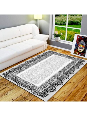 İnka Halı Antibakteriyel Yıkanabilir Kaymaz Dot Taban Dijital Baskı Salon Halısı MRC13