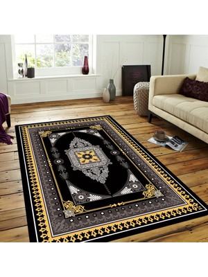 İnka Halı Antibakteriyel Yıkanabilir Kaymaz Dot Taban Dijital Baskı Salon Halısı MRC189