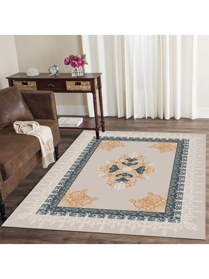 İnka Halı Antibakteriyel Yıkanabilir Kaymaz Dot Taban Dijital Baskı Salon Halısı MRC26