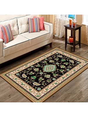 İnka Halı Antibakteriyel Yıkanabilir Kaymaz Dot Taban Dijital Baskı Salon Halısı MRC193