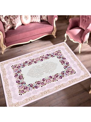 İnka Halı Antibakteriyel Yıkanabilir Kaymaz Dot Taban Dijital Baskı Salon Halısı MRC104