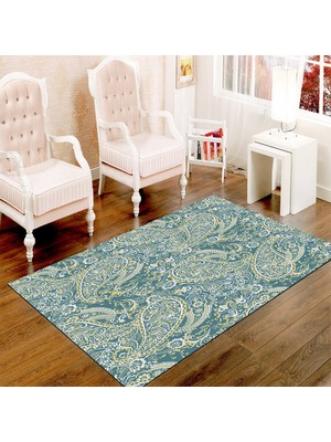 İnka Halı Antibakteriyel Yıkanabilir Kaymaz Dot Taban Dijital Baskı Salon Halısı MRC223