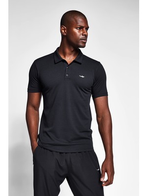 Lescon Siyah Erkek Polo Yaka T-Shirt 21S-1297-21N