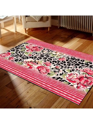 İnka Halı Antibakteriyel Yıkanabilir Kaymaz Dot Taban Dijital Baskı Salon Halısı MRC370