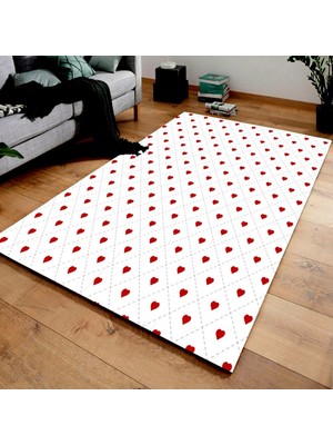 İnka Halı Antibakteriyel Yıkanabilir Kaymaz Dot Taban Dijital Baskı Salon Halısı MRC345