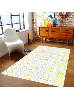 İnka Halı Antibakteriyel Yıkanabilir Kaymaz Dot Taban Dijital Baskı Salon Halısı MRC149