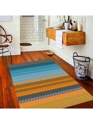 İnka Halı Antibakteriyel Yıkanabilir Kaymaz Dot Taban Dijital Baskı Salon Halısı MRC82