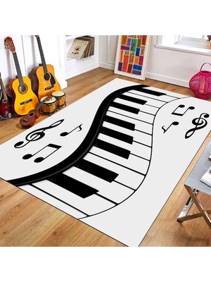 İnka Halı Antibakteriyel Yıkanabilir Kaymaz Dot Taban Dijital Baskı Salon Halısı MRC389