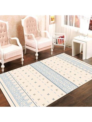 İnka Halı Antibakteriyel Yıkanabilir Kaymaz Dot Taban Dijital Baskı Salon Halısı MRC80