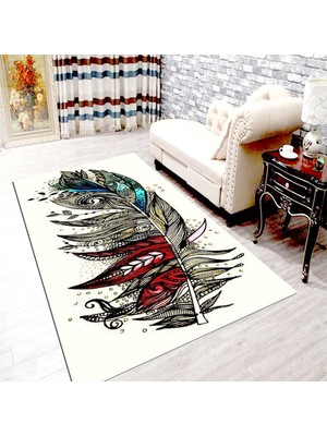 İnka Halı Antibakteriyel Yıkanabilir Kaymaz Dot Taban Dijital Baskı Salon Halısı MRC70