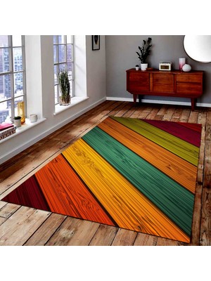 İnka Halı Antibakteriyel Yıkanabilir Kaymaz Dot Taban Dijital Baskı Salon Halısı MRC51