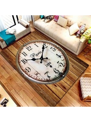 İnka Halı Antibakteriyel Yıkanabilir Kaymaz Dot Taban Dijital Baskı Salon Halısı MRC403