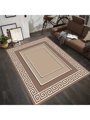 İnka Halı Antibakteriyel Yıkanabilir Kaymaz Dot Taban Dijital Baskı Salon Halısı MRC404