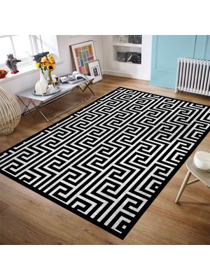 İnka Halı Antibakteriyel Yıkanabilir Kaymaz Dot Taban Dijital Baskı Salon Halısı MRC410