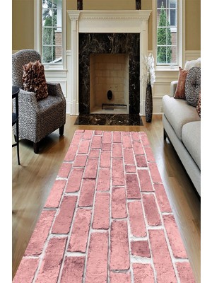 İnka Halı Antibakteriyel Yıkanabilir Kaymaz Dot Taban Dijital Baskı Salon Halısı MRC1549