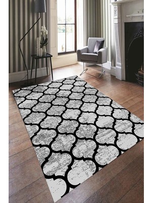 İnka Halı Antibakteriyel Yıkanabilir Kaymaz Dot Taban Dijital Baskı Salon Halısı MRC1501