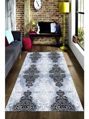 İnka Halı Antibakteriyel Yıkanabilir Kaymaz Dot Taban Dijital Baskı Salon Halısı MRC1464