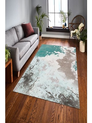 İnka Halı Antibakteriyel Yıkanabilir Kaymaz Dot Taban Dijital Baskı Salon Halısı MRC1482