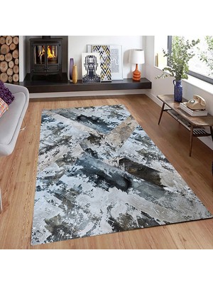 İnka Halı Antibakteriyel Yıkanabilir Kaymaz Dot Taban Dijital Baskı Salon Halısı MRC1462