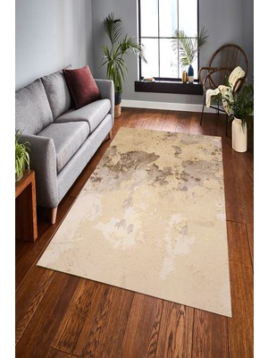 İnka Halı Antibakteriyel Yıkanabilir Kaymaz Dot Taban Dijital Baskı Salon Halısı MRC1532