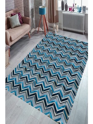 İnka Halı Antibakteriyel Yıkanabilir Kaymaz Dot Taban Dijital Baskı Salon Halısı MRC1684